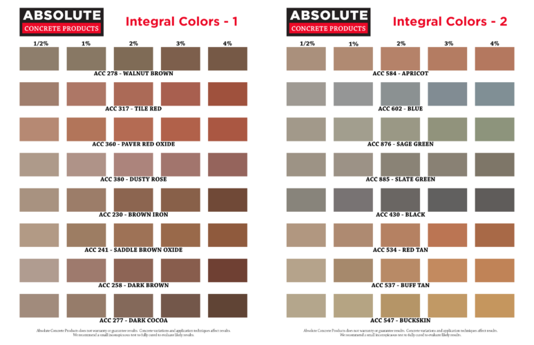 Integral Colors Combined - Absolute Concrete Products