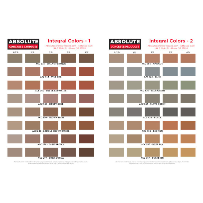 Integral Colors - Absolute Concrete Products